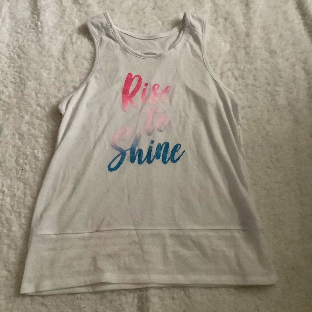 Athletic Works Girls Sparkly Graphic Mesh Tank Top